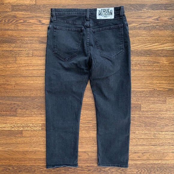 Men’s Black True Religion Cropped Cotton Jeans - Picture 4 of 5